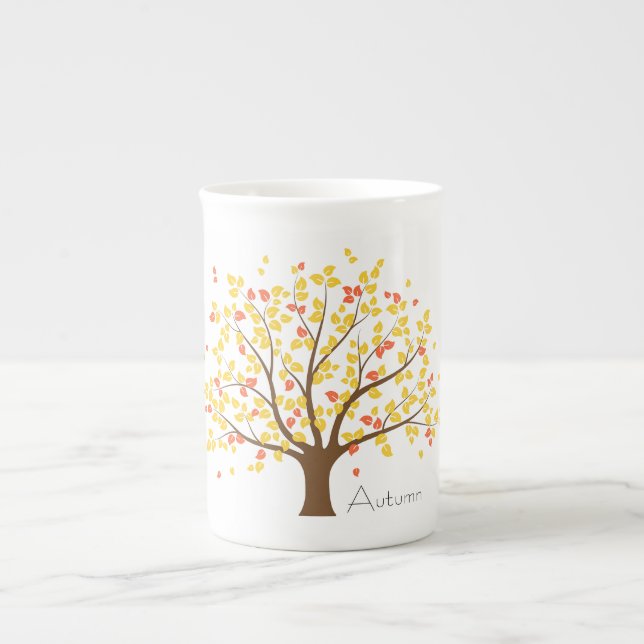 Autumn Gold Tree Bone China Mug (Front)