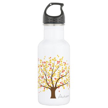 Autumn Gold Tree Stainless Steel Water Bottle by BlackBrookDining at Zazzle