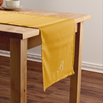 Autumn Gold With Monogram Initial Short Table Runner by DP_Holidays at Zazzle