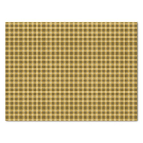 Autumn Golden Brown Gingham  Tissue Paper