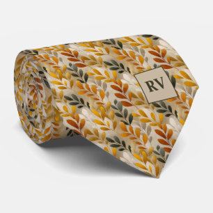 Autumn Golden Leaf Personalized Fall Neck Tie