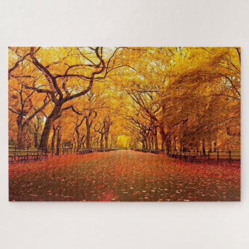 Autumn Golden Path Jigsaw Puzzle