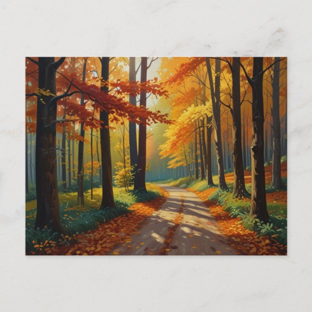 Autumn Golden WayPostcard Postcard (Front)