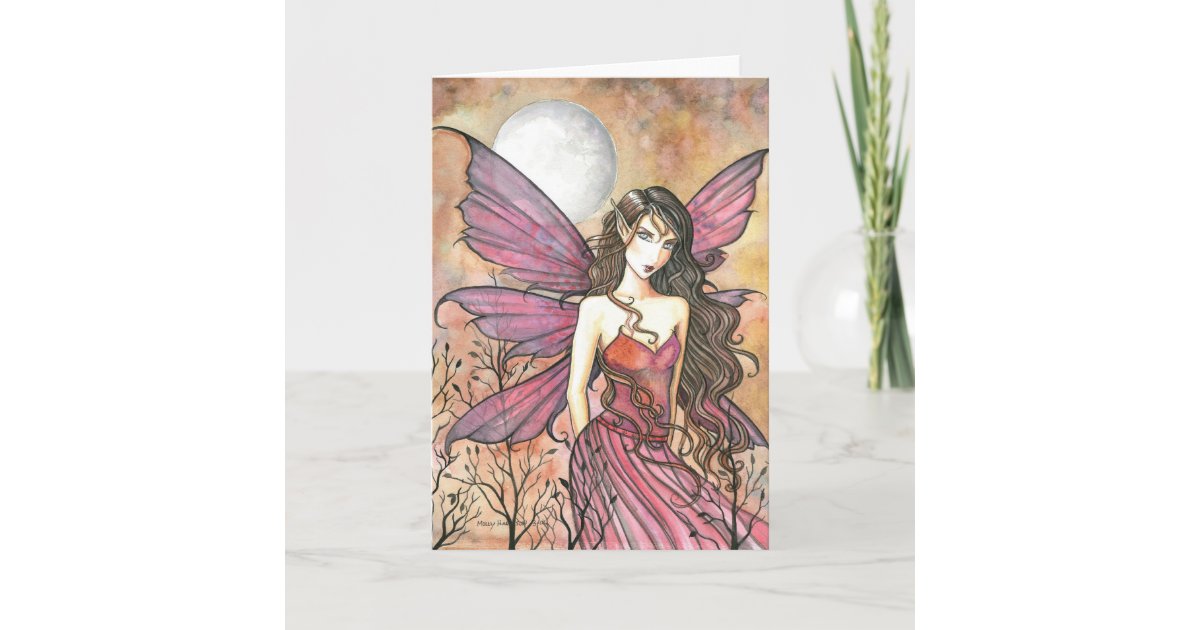 Autumn Gothic Fairy Card by Molly Harrison | Zazzle