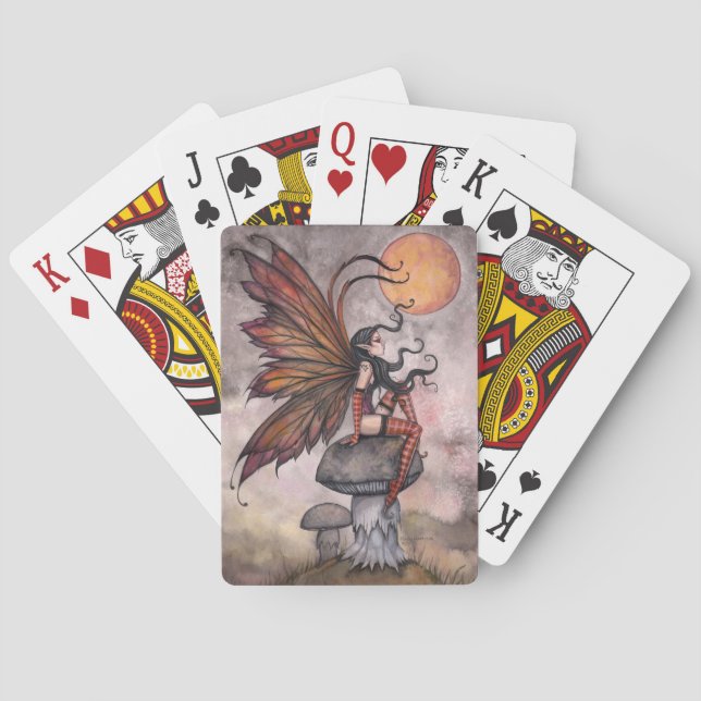 Autumn Gothic Fairy Fantasy Art Playing Cards (Back)