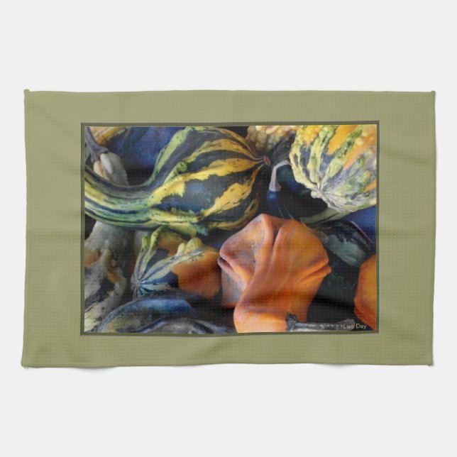 'Autumn Gourds' Kitchen Towel (Horizontal)