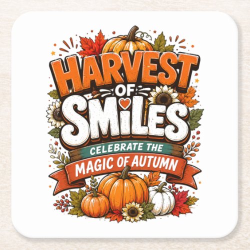 Autumn Graphic Tee | Thanksgiving Shirt | Cozy Fal Square Paper Coaster