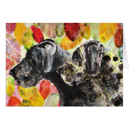 Autumn Great Dane Art Cards (Front Horizontal)