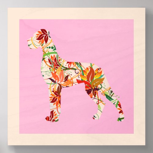 Autumn Great Dane Wood Photo Tile