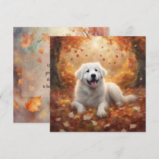 Autumn - Great Pyrenees Happy Puppy Holiday Card