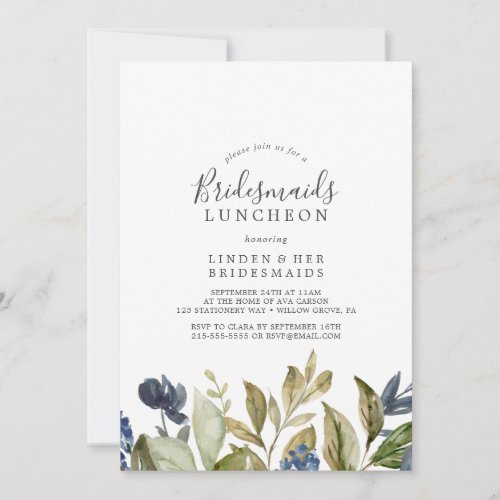 Autumn Greenery Bridesmaids Luncheon Invitation