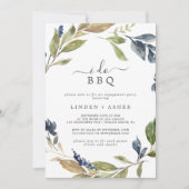 Autumn Greenery I Do BBQ Engagement Party Invitation (Front)