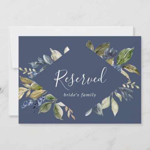Autumn Greenery  Navy Reserved Sign