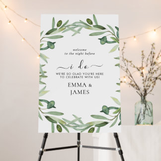 Autumn Greenery Rehearsal Dinner Sign