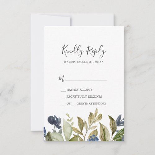 Autumn Greenery Simple RSVP Card