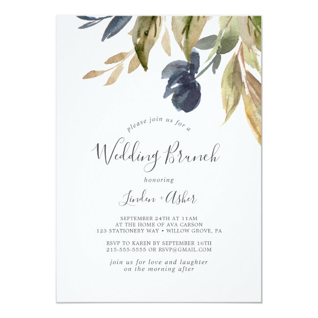 Autumn Greenery Wedding Brunch Invitation