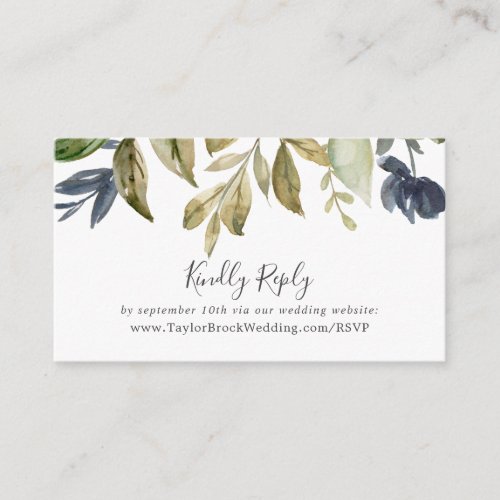 Autumn Greenery Wedding Website RSVP Enclosure Card