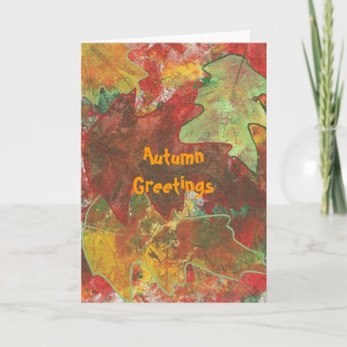 Autumn greetings _ abstract oak leaves cards