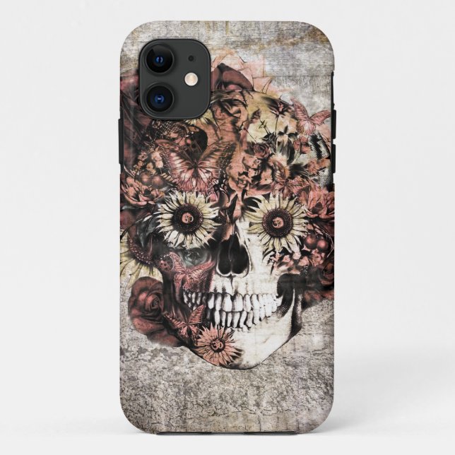 Autumn Grunge Ohm Skull Case-Mate iPhone Case (Back)