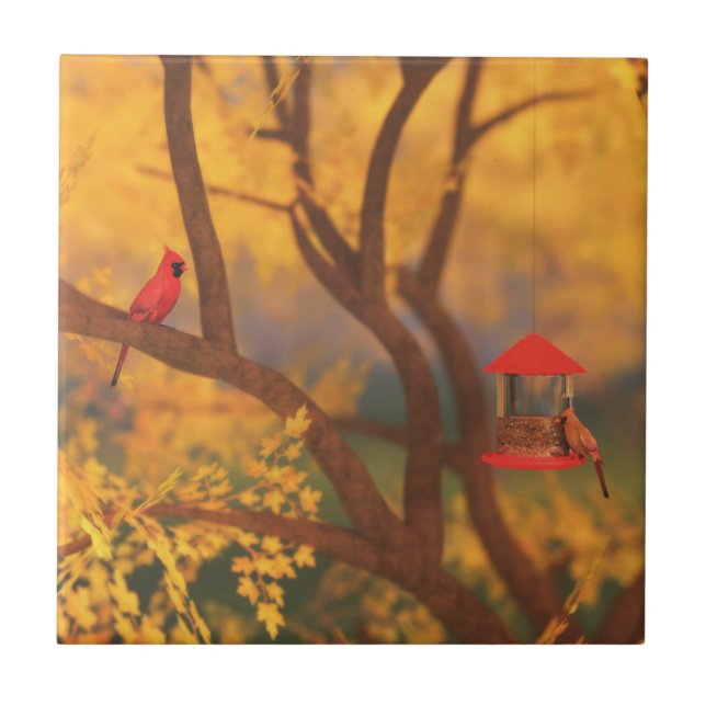 Autumn Guardian Decorative Tile / Trivet (Front)