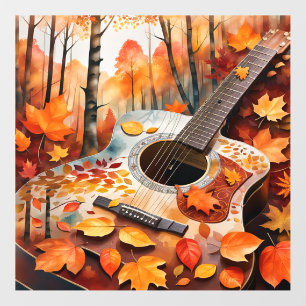 Autumn Guitar Country Landscape Art Print Wall Decal
