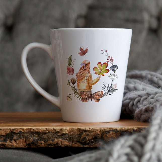 Autumn Gypsy Wildflower | Watercolor Illustration Latte Mug (Creator Uploaded)
