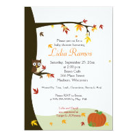 Autumn Halloween 5x7 Baby Shower Invite