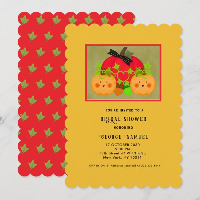Autumn Halloween Best Bridal Shower Invitation (Front/Back)
