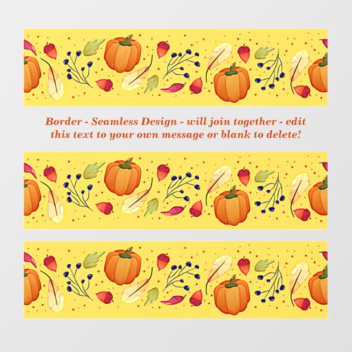 Autumn Halloween  Border Seamless Add Text 36 Wall Decal