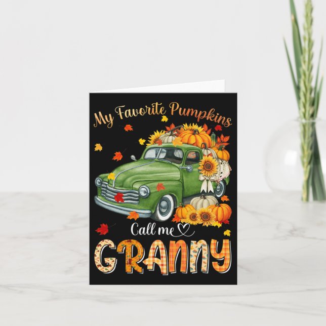 Autumn Halloween Fall My Favorite Pumpkin Call Me  Card (Front)