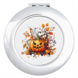 autumn Halloween funny pumpkin Compact Mirror
