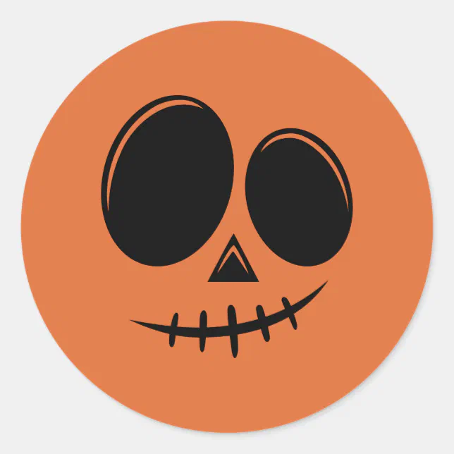 Autumn Halloween Pumpkin Classic Round Sticker | Zazzle