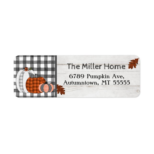 Autumn Halloween Pumpkin Return Address Label (Front)
