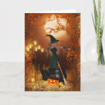 Autumn Halloween Witch Card at Zazzle