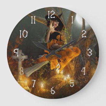 Autumn Hallowe's Eve Wall Clock by Fiery_Fire at Zazzle