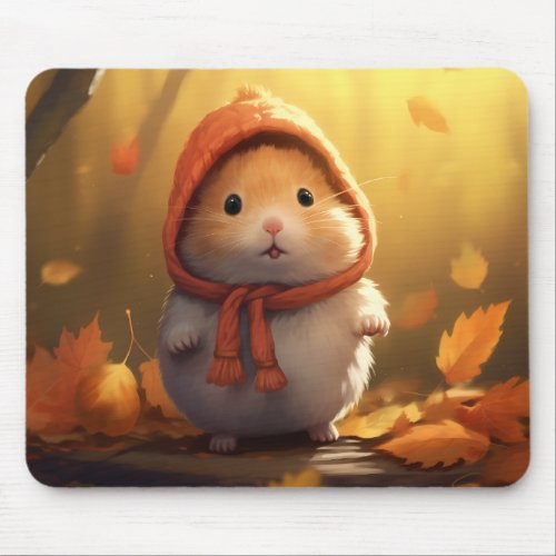 Autumn Hamster Mouse Pad