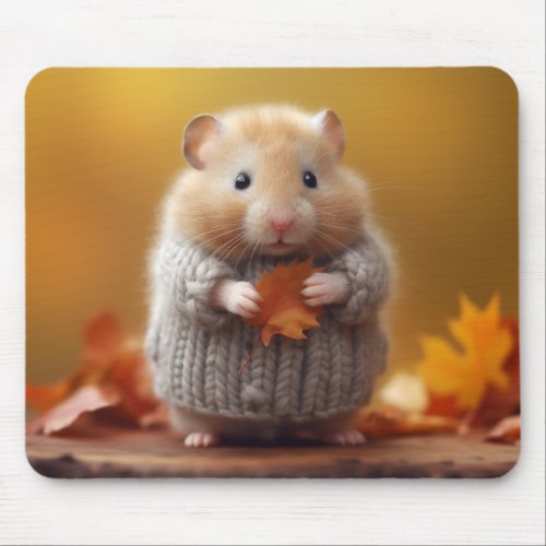 Autumn Hamster Mouse Pad