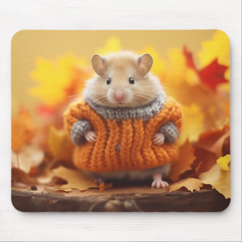 Autumn Hamster Mouse Pad