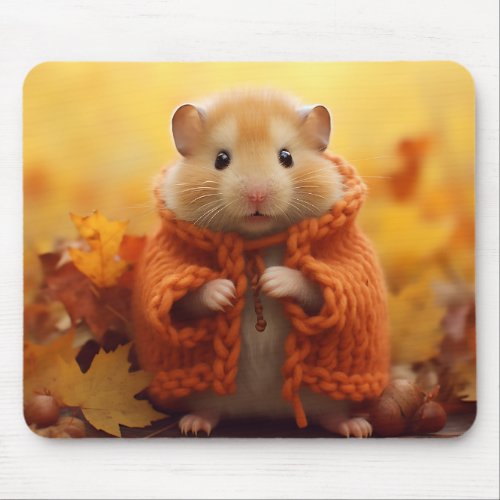 Autumn Hamster Mouse Pad