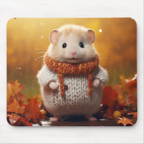 Autumn Hamster Mouse Pad