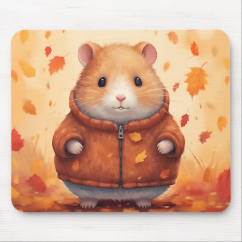 Autumn Hamster Mouse Pad