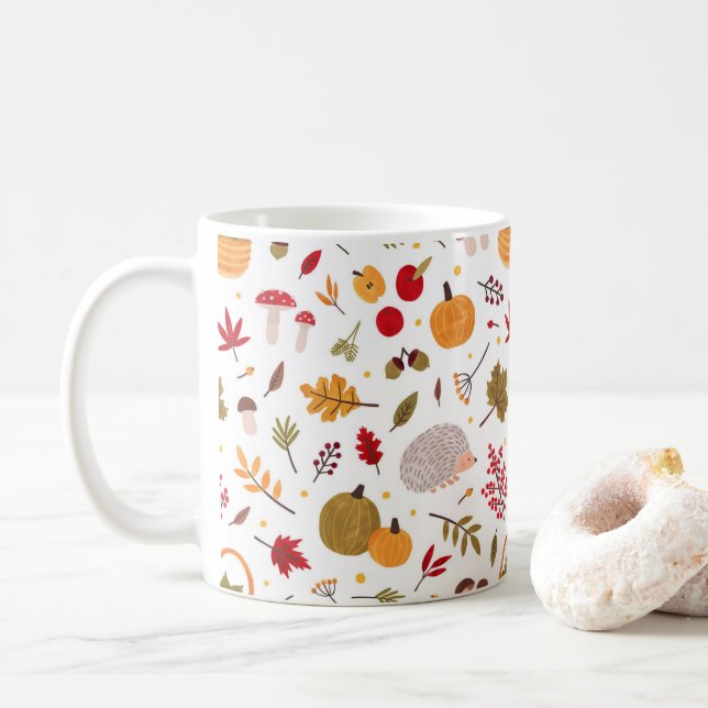 Autumn Hand Drawn Fall Mug (With Donut)