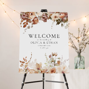 Autumn Hanging Florals Welcome Sign