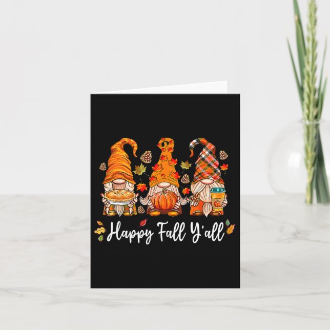 Autumn Happy Fall Yall Gnome Pumpkin Truck Autumn  Card (Front)