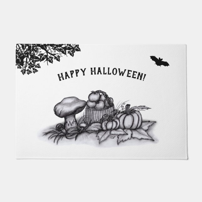 Autumn , Happy Halloween! Doormat (Front)