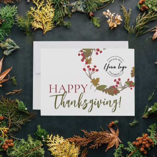 Autumn Happy Thanksgiving Custom logo Fall Foliage Card