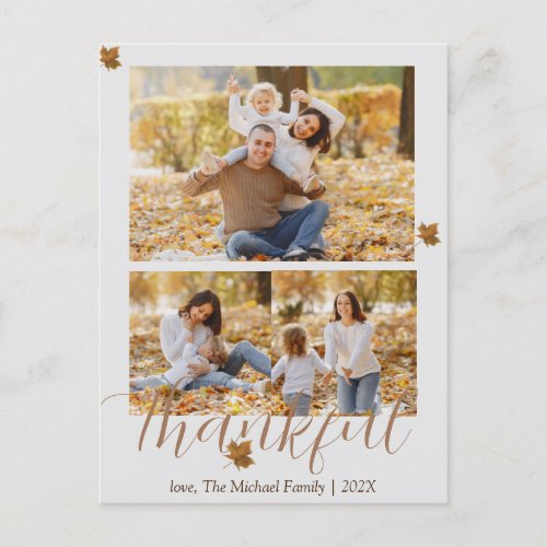  autumn happy thanksgiving  Family photo Collage Holiday Postcard