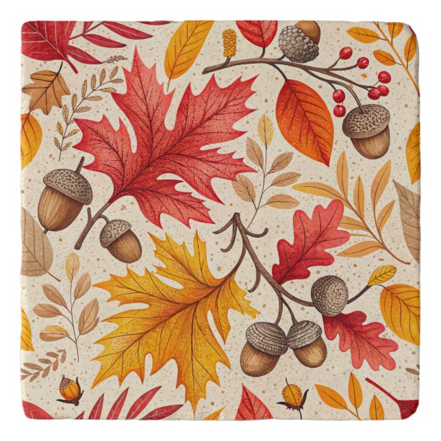 Autumn Harmony: A Colorful Fall Pattern Trivet (Front)