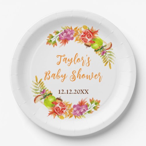 Autumn Harvest Baby Shower Paper Plates