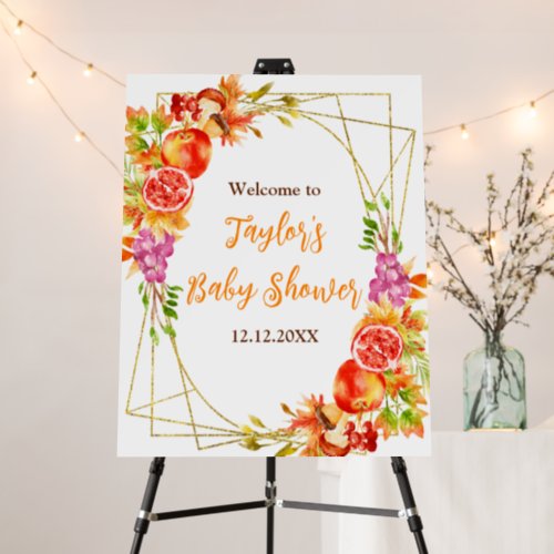 Autumn Harvest Baby Shower Welcome Sign